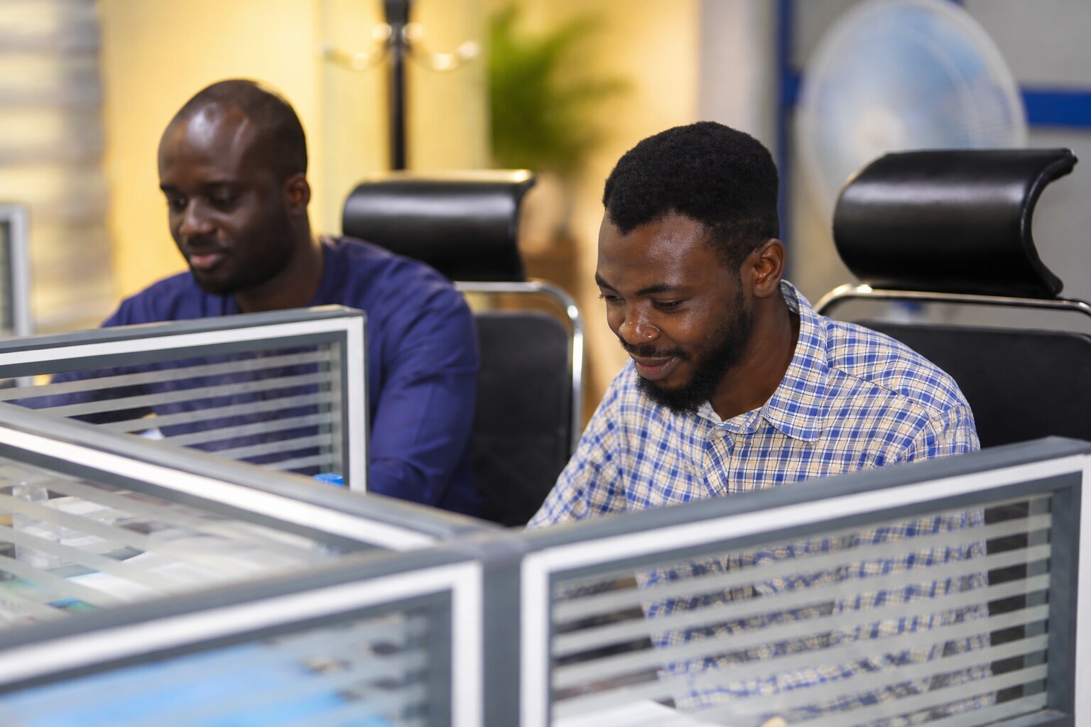 Colleagues collaborating in the office